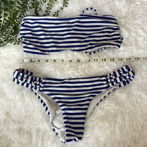 Heat Swimwear Ahoy Bikini Top & Bottom size medium